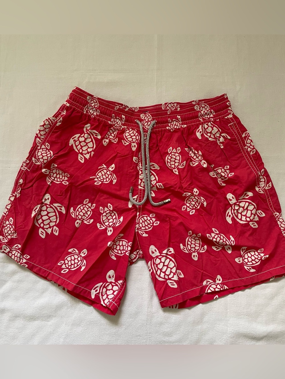 VTG Vilebrequin Turtle Print Swim Trunks XL Pink Sea Turtle Luxury Shorts